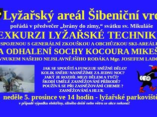 Exkurze lyžařské techniky a odhalení sochy kocoura Mikeše