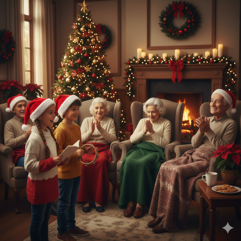 Vánoční společné zpěvy MŠ a ZŠ-Klub nejen třetího věku